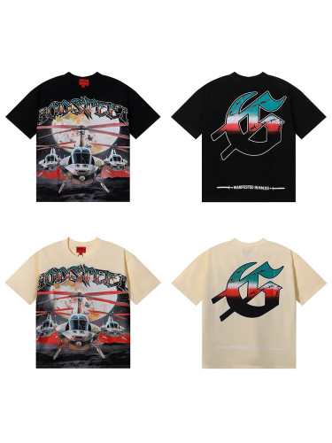 28179721 Three Helicopters Moon Printed Tee 2 colors
