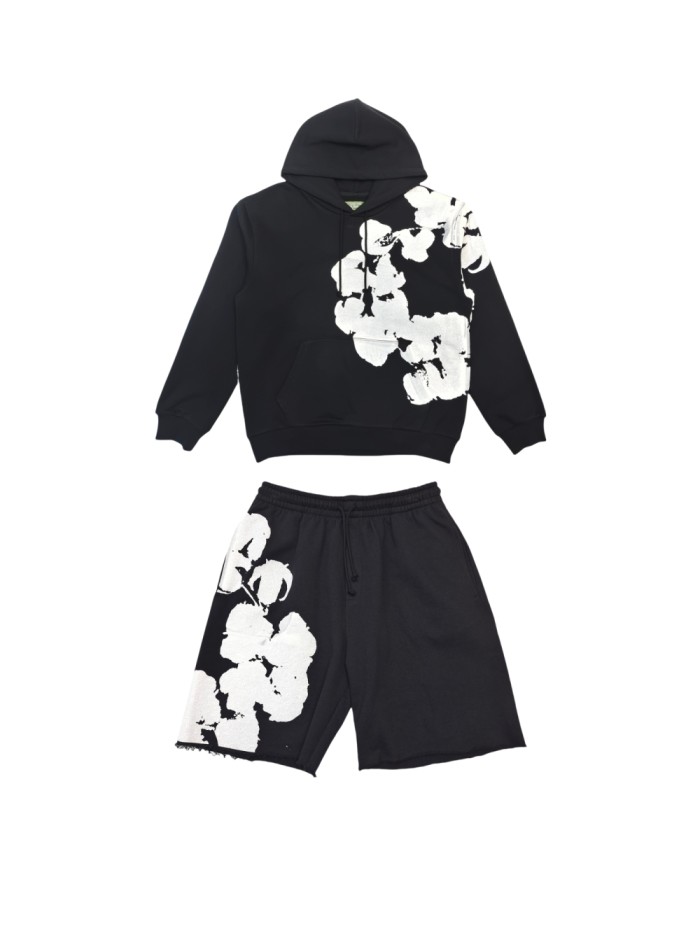 1:1 quality version 28180463 Big Kapok Printed Hoodie & Shorts Set 3 colors