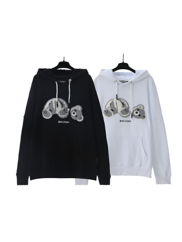 28181389 Flocked Pattern Hoodie 2 colors