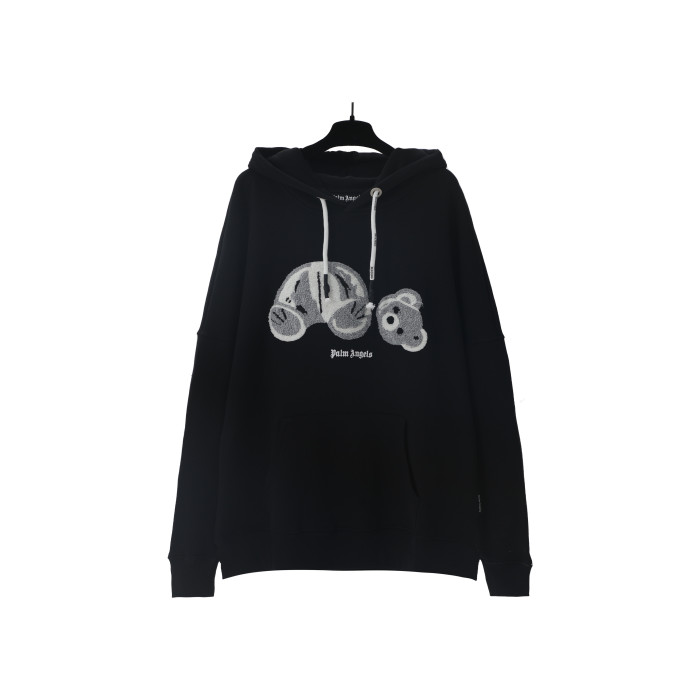 28181389 Flocked Pattern Hoodie 2 colors
