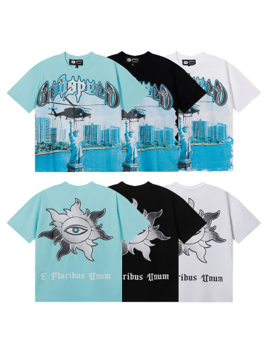 28183063 Statue of Liberty Helicopter Print Tee 3 colors