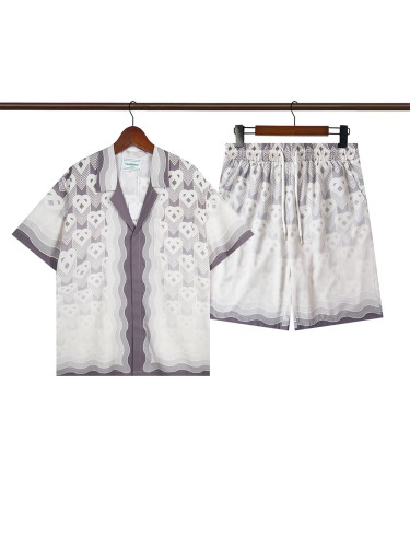 28185555 Gradient Wave Polo shirt & shorts set