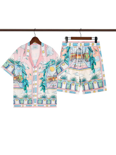 28185549 Playing Tennis Printed Polo shirt & shorts set