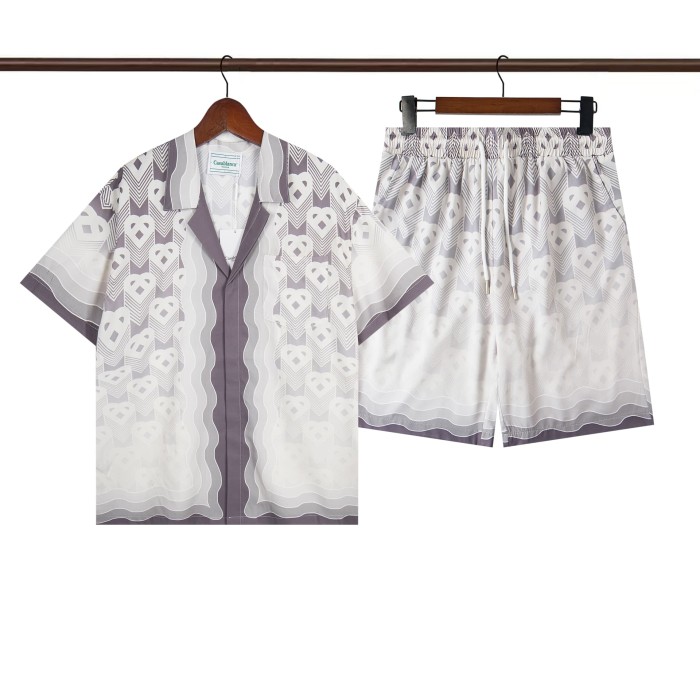 28185555 Gradient Wave Polo shirt & shorts set