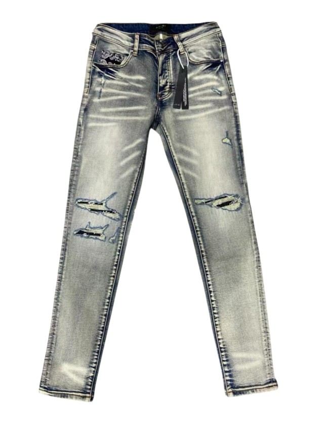  1:1 quality version 28185529 Cashew Flower Patch Washed Jeans