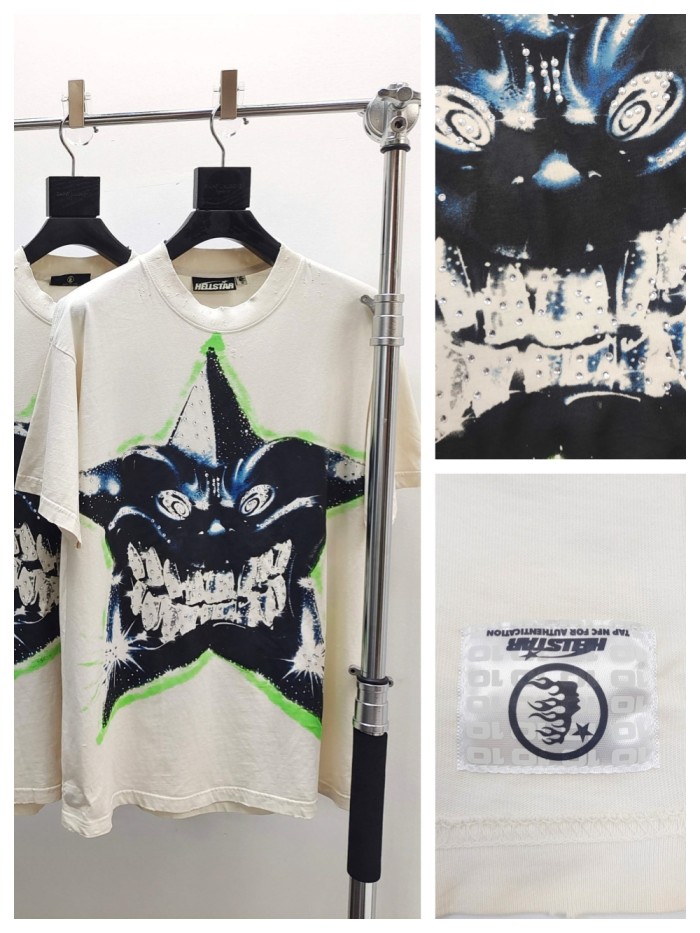 [Big & Tall for weights up to 260 lbs]1:1 quality version 28193988 Rhinestone Starfish Print Tee with NFC tag