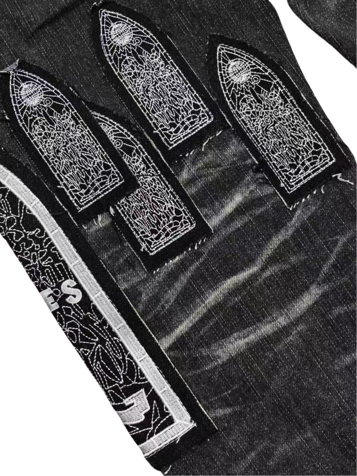 1:1 quality version 28194003 Embroidered Jeans