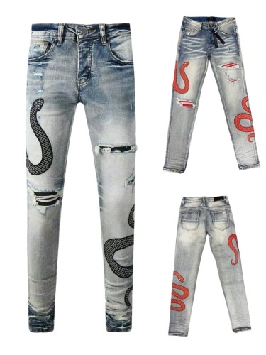 1:1 quality version 28193961 Embroidered Python Jeans