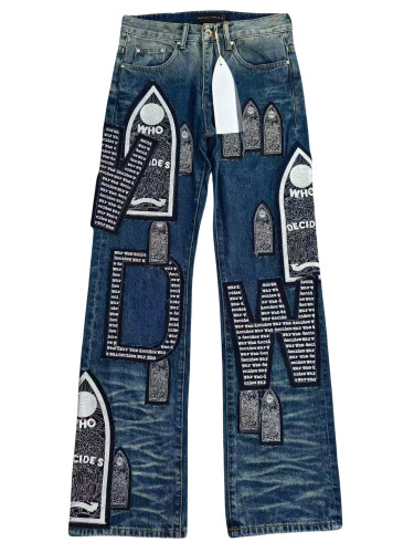 1:1 quality version 28194003 Embroidered Jeans