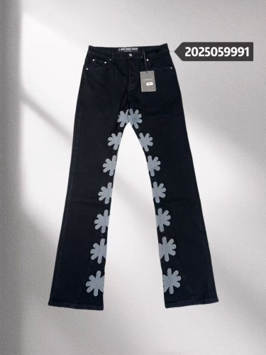 1:1 quality version 28194000 Grey Floral Embroidered Jeans