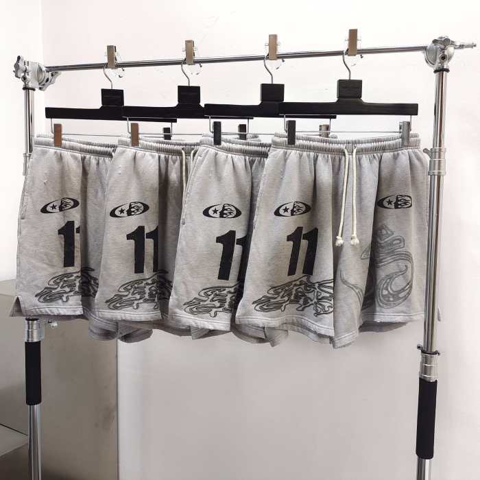 [Big & Tall for weights up to 260 lbs]1:1 quality version 28194026 Abraded Printed Distressed Shorts with NFC tag