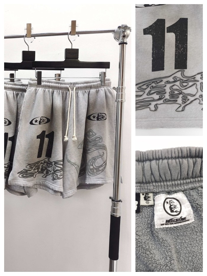 [Big & Tall for weights up to 260 lbs]1:1 quality version 28194026 Abraded Printed Distressed Shorts with NFC tag