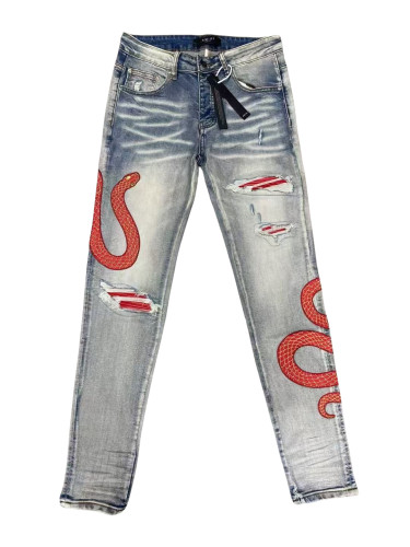 1:1 quality version 28193961 Embroidered Python Jeans