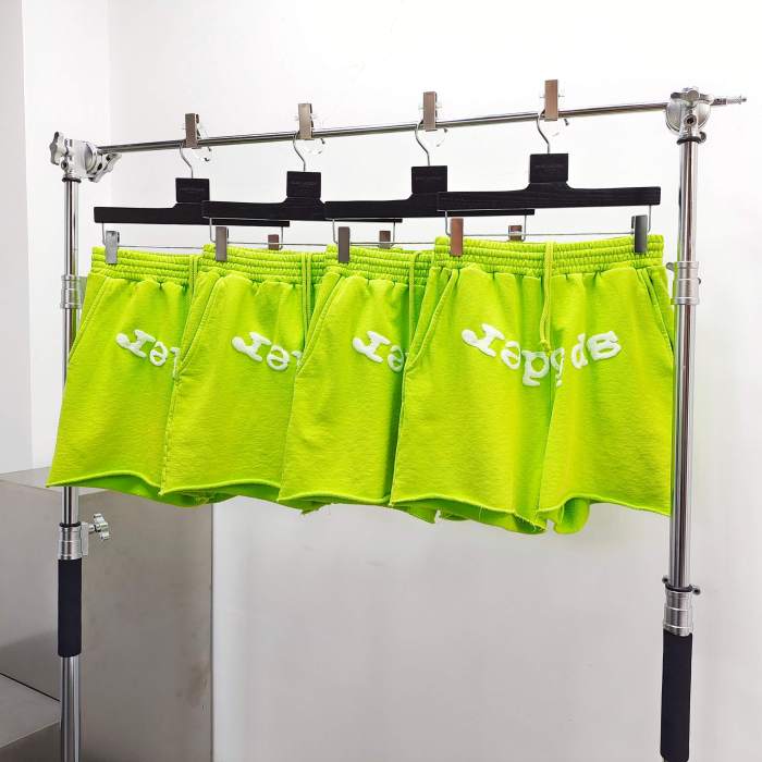 1:1 quality version 28195424 Gradient Spiderweb Print Bright Green Hoodie & Shorts Set