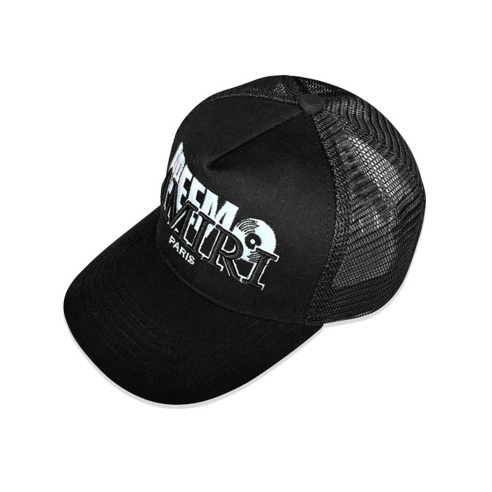 28195461 Black White Embroidery Mesh Cap