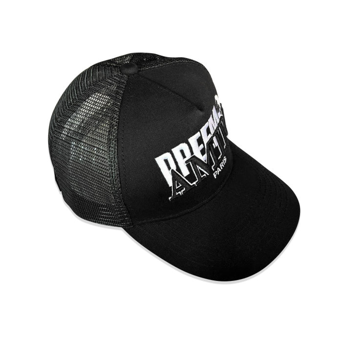 28195461 Black White Embroidery Mesh Cap