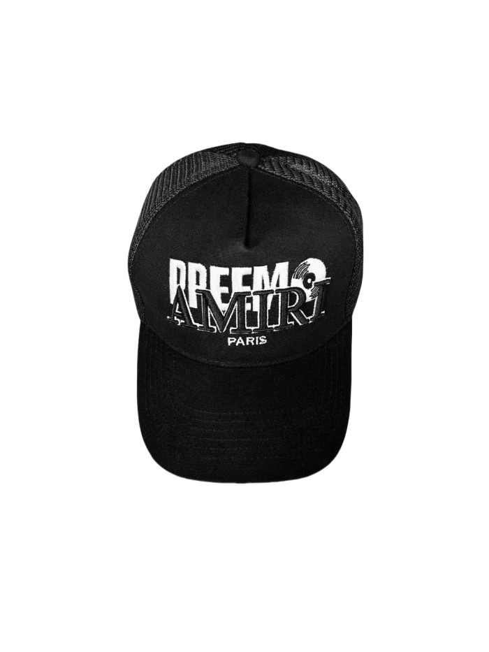 28195461 Black White Embroidery Mesh Cap