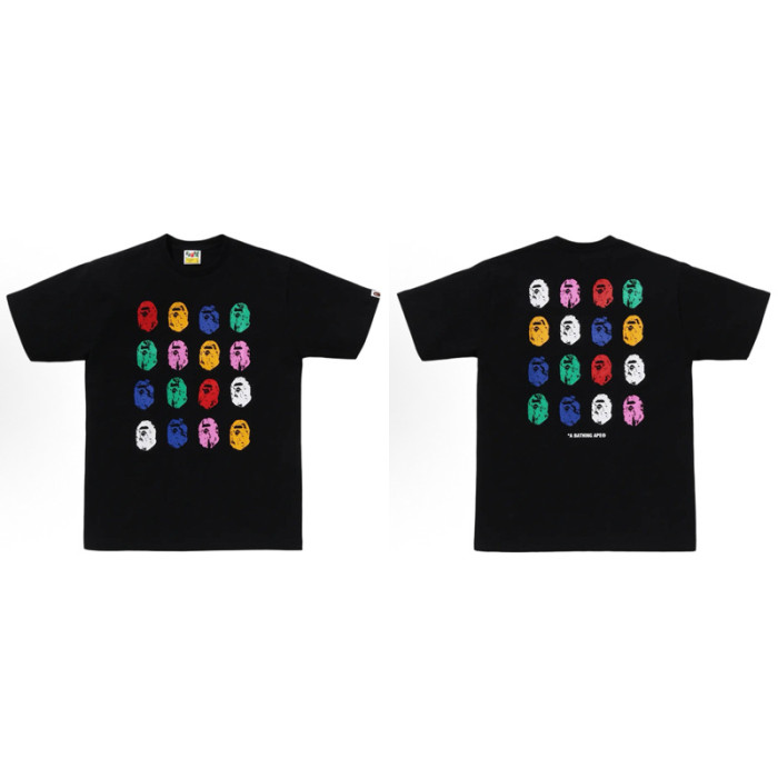28196996 Scenic Round Medallion Colorful Ape Head Print tee collection 37 colors