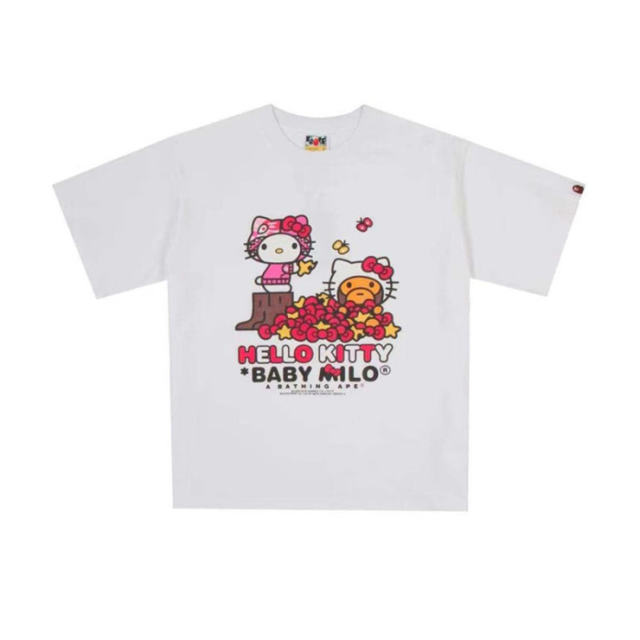 28199410 Hello Kitty & BABY MILO & Tom and Jerry Cartoon Collaboration printed tee 60 colors