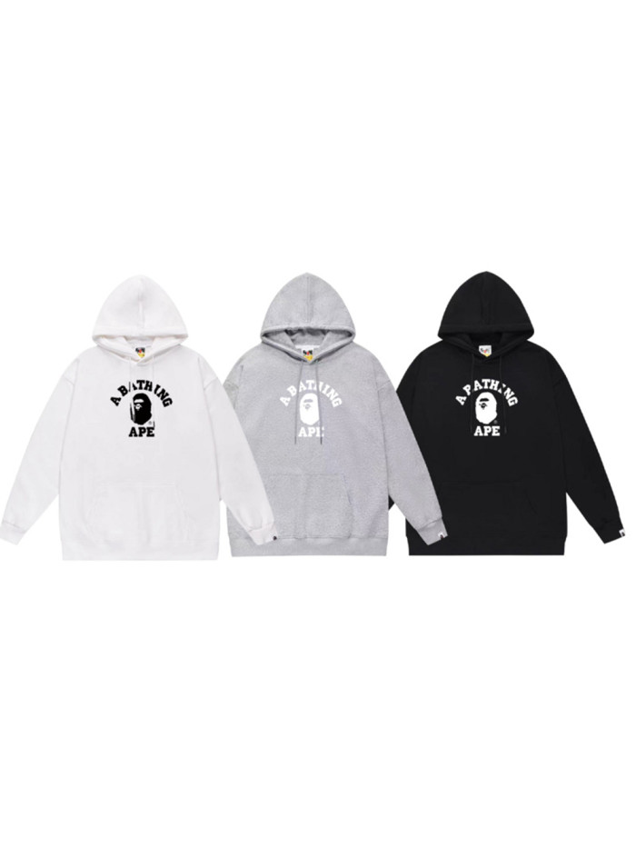 28199570 Colorblocked Small Ape Head Print  Hoodie 3 colors