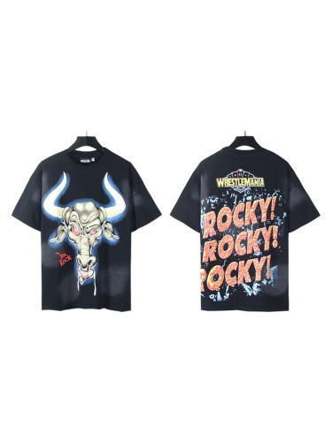 28201121 Bull's head Rocky Print Washed Version Tee