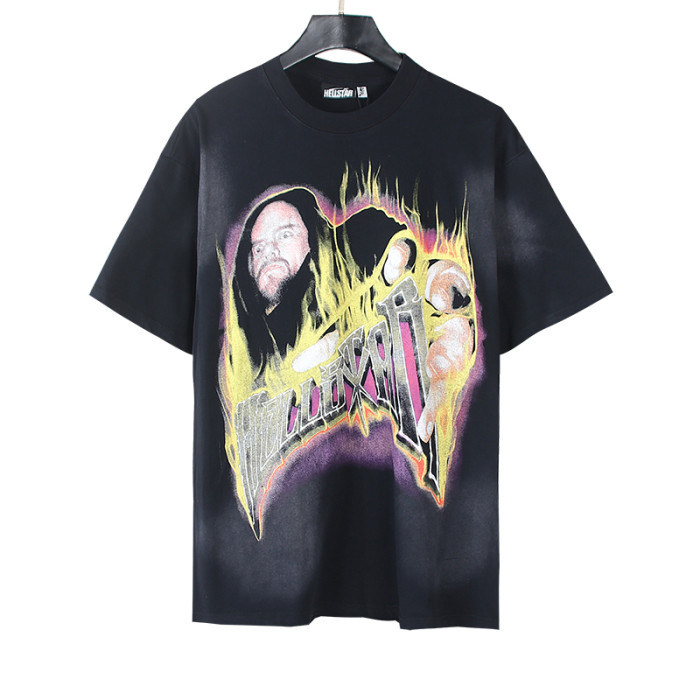 28201122 Flame grab Print Washed Version Tee