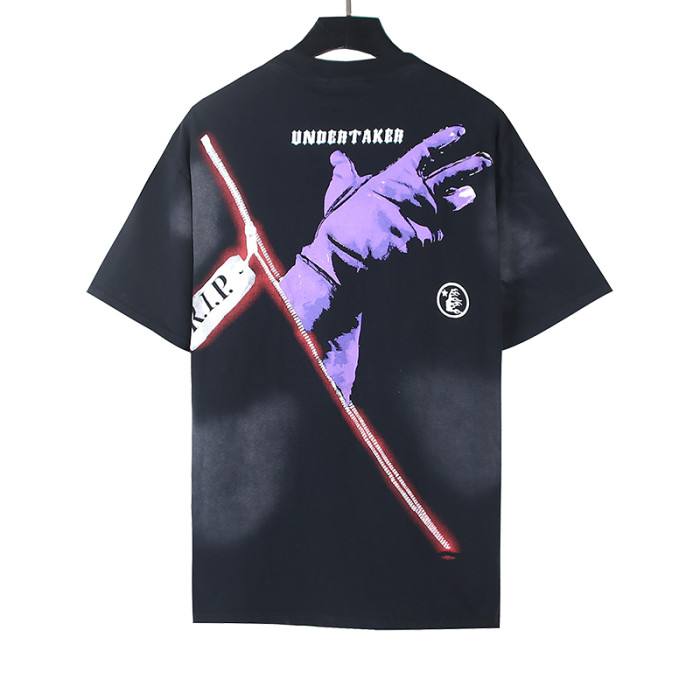 28201122 Flame grab Print Washed Version Tee