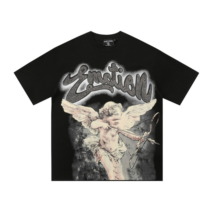 [buy more save more] 28201054 Front and back rhinestone angel print Tee