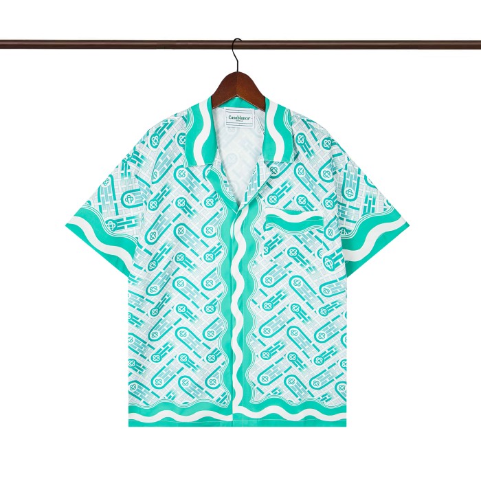 28201290 Lake green weave Polo shirt & shorts set