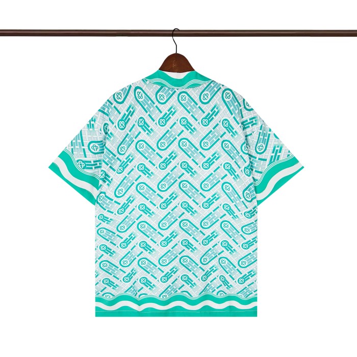 28201290 Lake green weave Polo shirt & shorts set