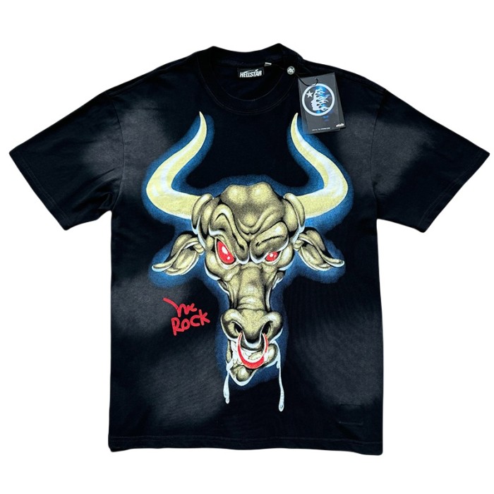 28201121 Bull's head Rocky Print Washed Version Tee