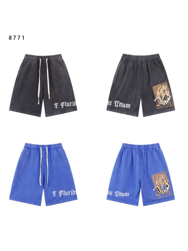 28203024 Letter Print Washed Version Shorts 2 colors