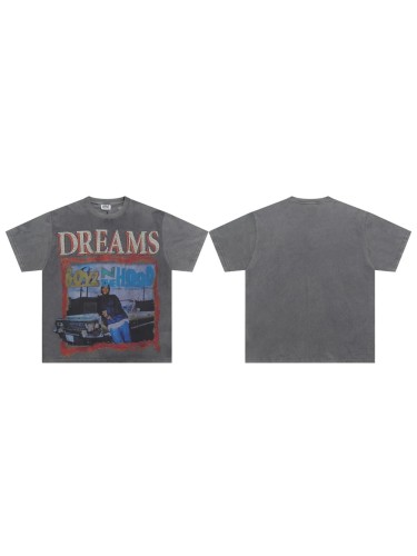 28204453 Car Burned diamond Print Washed Version Tee