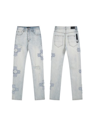 28205712 Pattern LOGO Embroidered Jeans