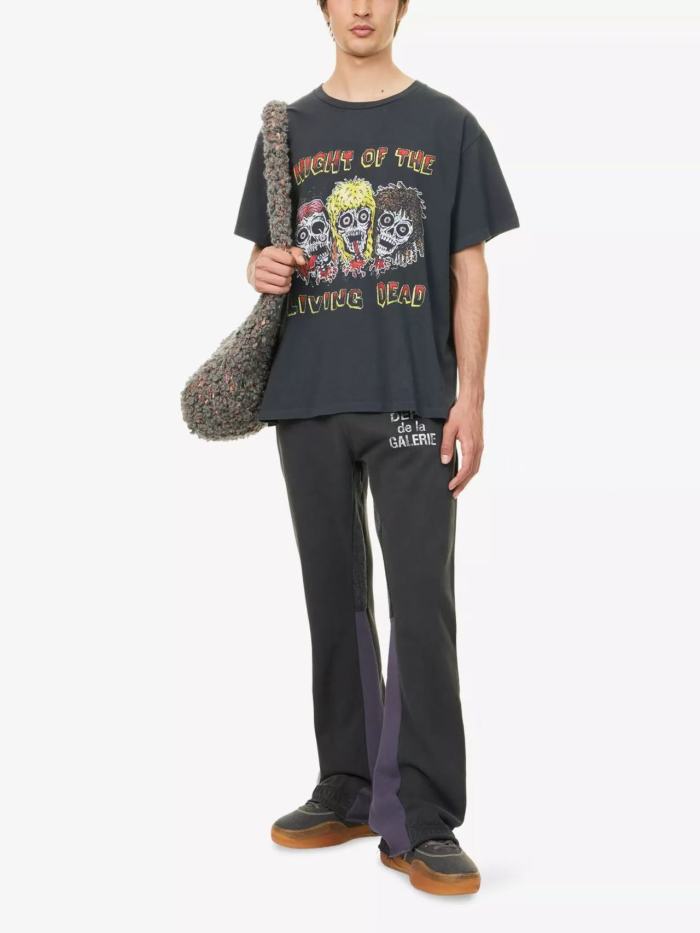1:1 quality version 28205401 Colorful Hair Skull Print Washed Version Tee