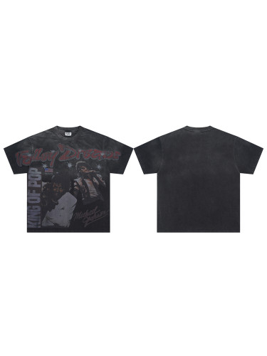 28209012 King Of Pop Printed Washed Version Tee