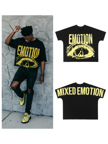 28210658 Yellow Letter Eyes Redemption Print Tee