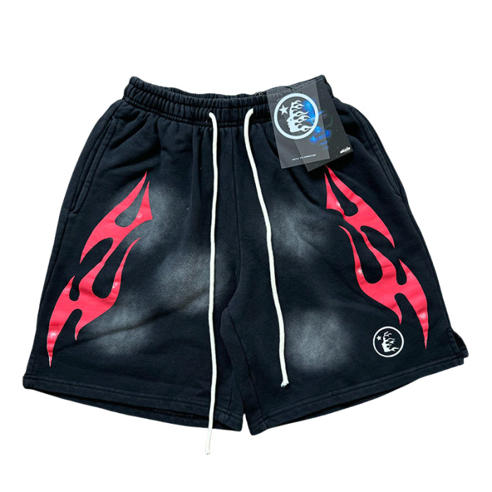 28214414 Sportsman Red Logo Printed Washed Version Tee & Shorts Set