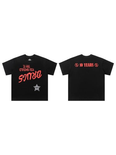 28214277 White Star Red Letter Printed Tee