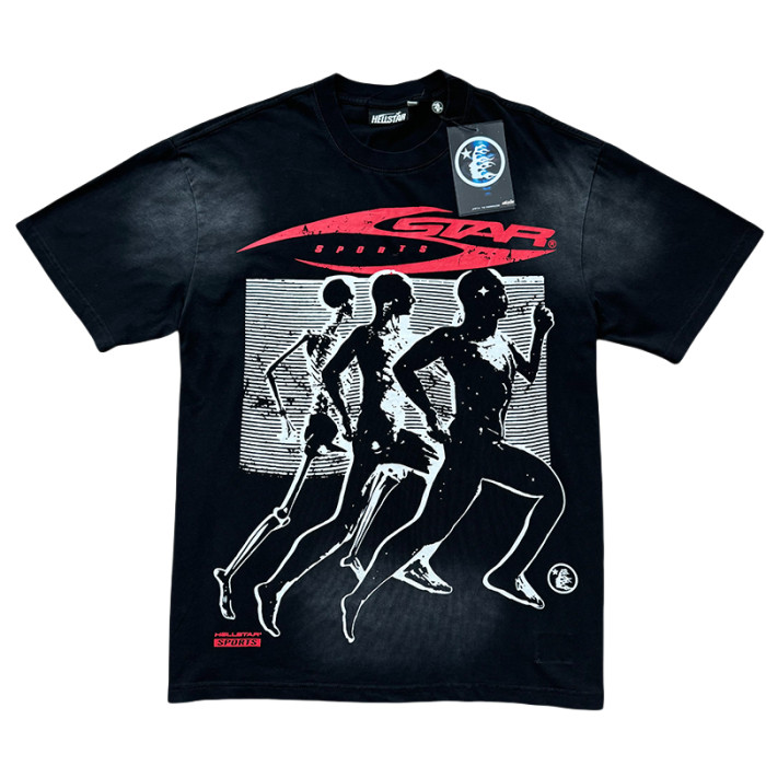 28214414 Sportsman Red Logo Printed Washed Version Tee & Shorts Set