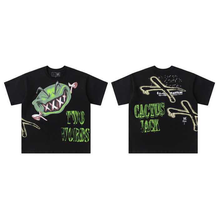 [50% Off]Cactus Jack Green alien head Printed Tee 28214283