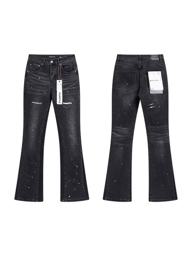 28216333 White Star Dot Bell-bottom Jeans