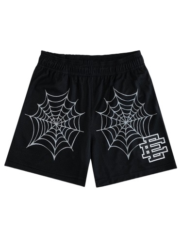 28218895 Spider Web Print Mesh Shorts
