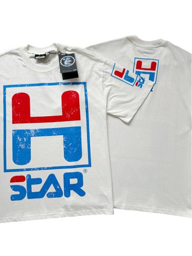 28218889 Red and Blue Letter Logo Print Tee