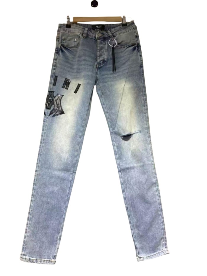   1:1 quality version 27888292 AM Black Monogrammed Jeans