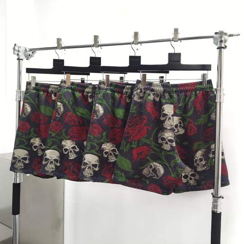 [Big & Tall for weights up to 260 lbs]1:1 quality version 28219056 Rose Skull Printed shorts