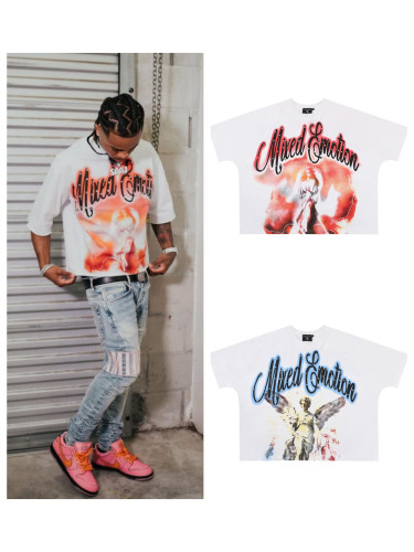 28220006 Front & Back Diamond Inkjet Print Tee 2 colors