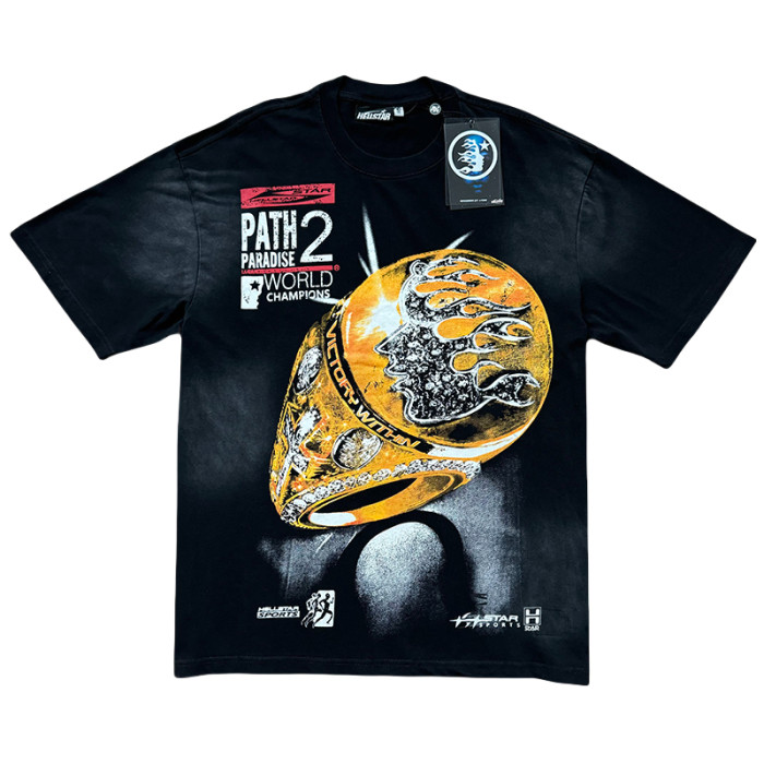 28222185 Diamond Encrusted World Championship Ring Print Washed Version Tee