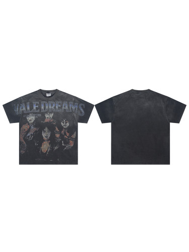 28222801 Rock Band Portrait Print Washed Version Tee