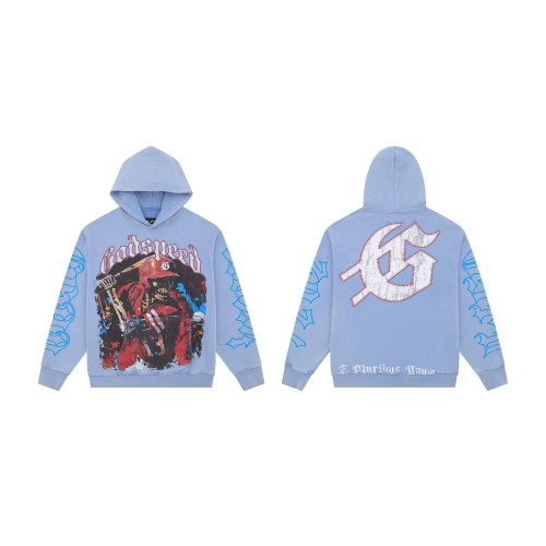 28228187 Playing Baseball Skull Print Hoodie 2 colors